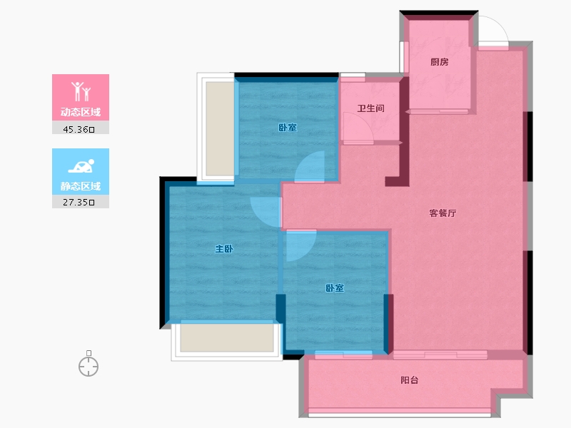 湖南省-郴州市-东城上筑-65.13-户型库-动静分区