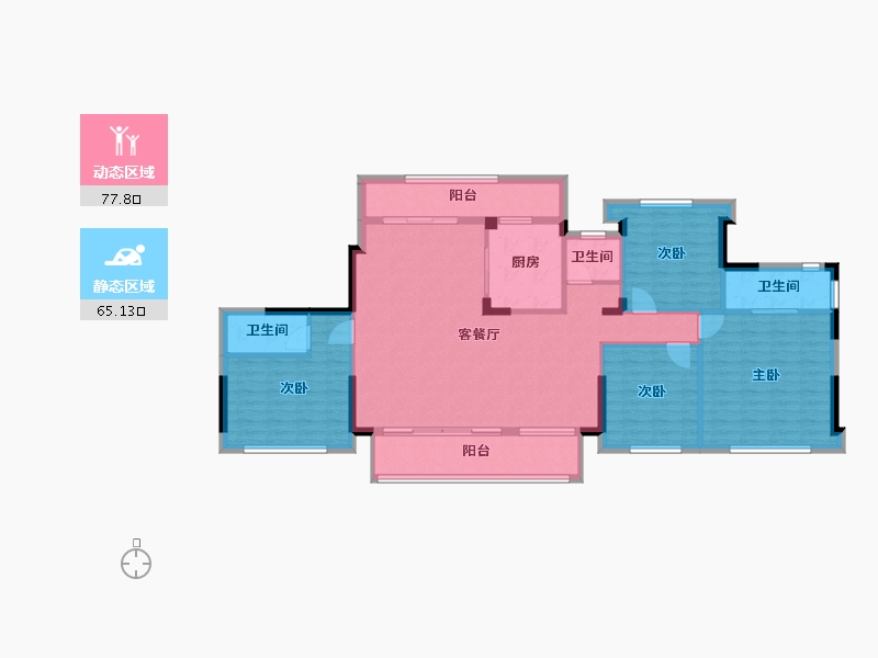 福建省-三明市-福建一建悦龙郡-129.80-户型库-动静分区