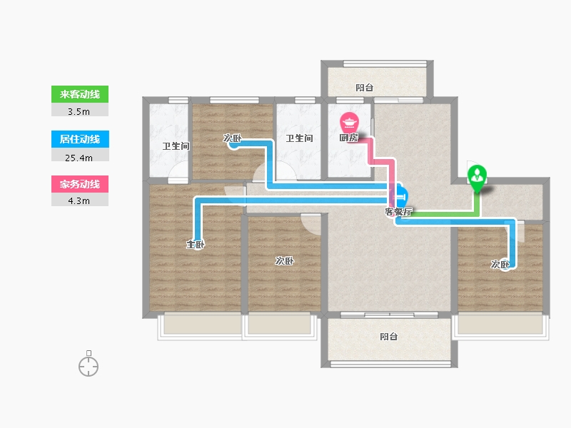 河南省-濮阳市-碧桂园凤栖台-117.87-户型库-动静线