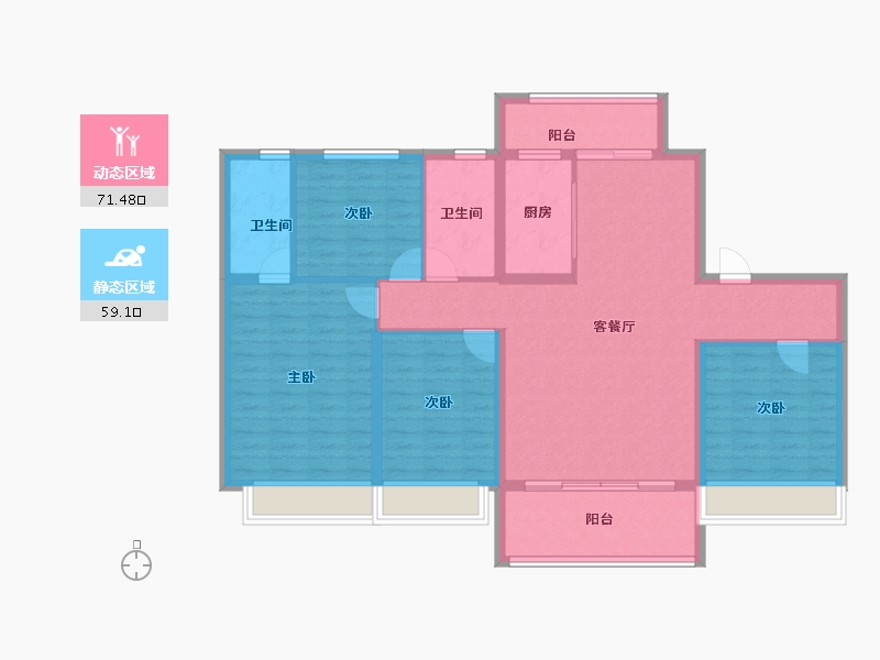 河南省-濮阳市-碧桂园凤栖台-117.87-户型库-动静分区