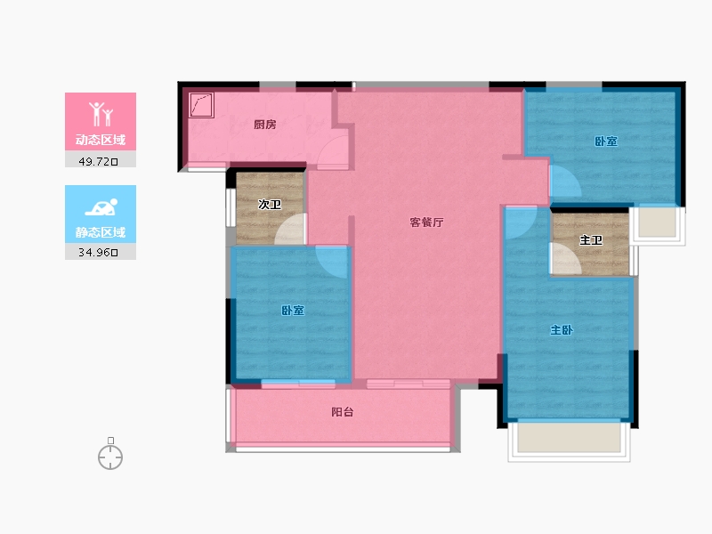 甘肃省-庆阳市-御江天府-82.76-户型库-动静分区