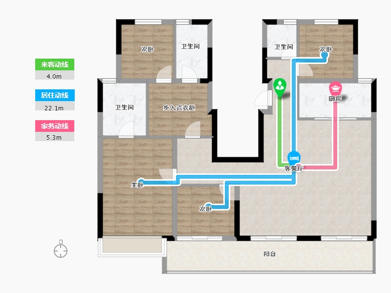 河南省-濮阳市-碧桂园青璞-135.25-户型库-动静线