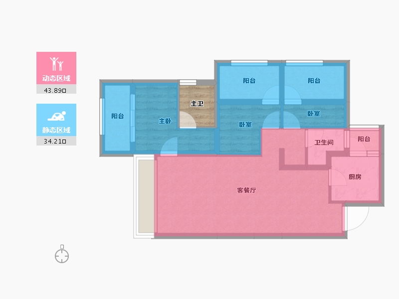 四川省-成都市-华熙528艺术村-71.62-户型库-动静分区