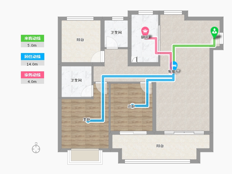 安徽省-滁州市-碧桂园天玺-88.01-户型库-动静线