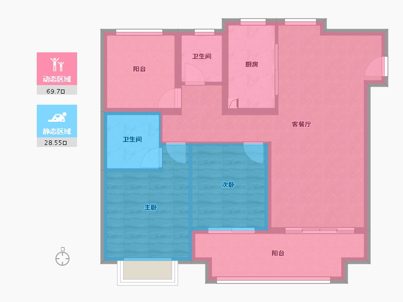 安徽省-滁州市-碧桂园天玺-88.01-户型库-动静分区