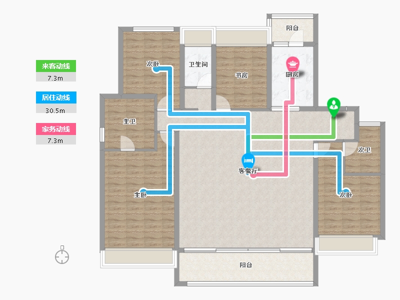 四川省-成都市-华熙528艺术村-153.72-户型库-动静线