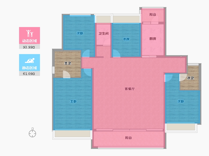 四川省-成都市-华熙528艺术村-153.72-户型库-动静分区