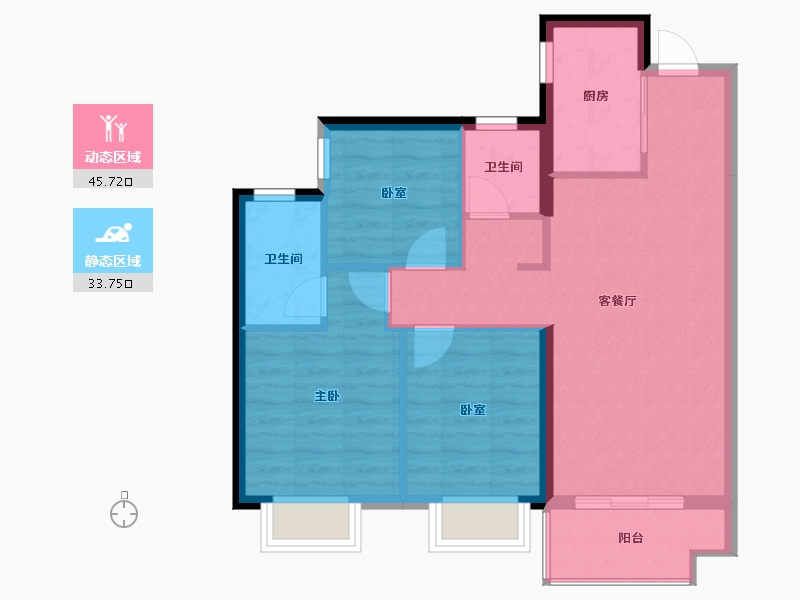 广西壮族自治区-柳州市-柳州万科城-71.47-户型库-动静分区