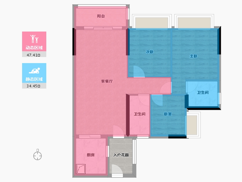 四川省-遂宁市-碧桂园凤栖台-84.00-户型库-动静分区