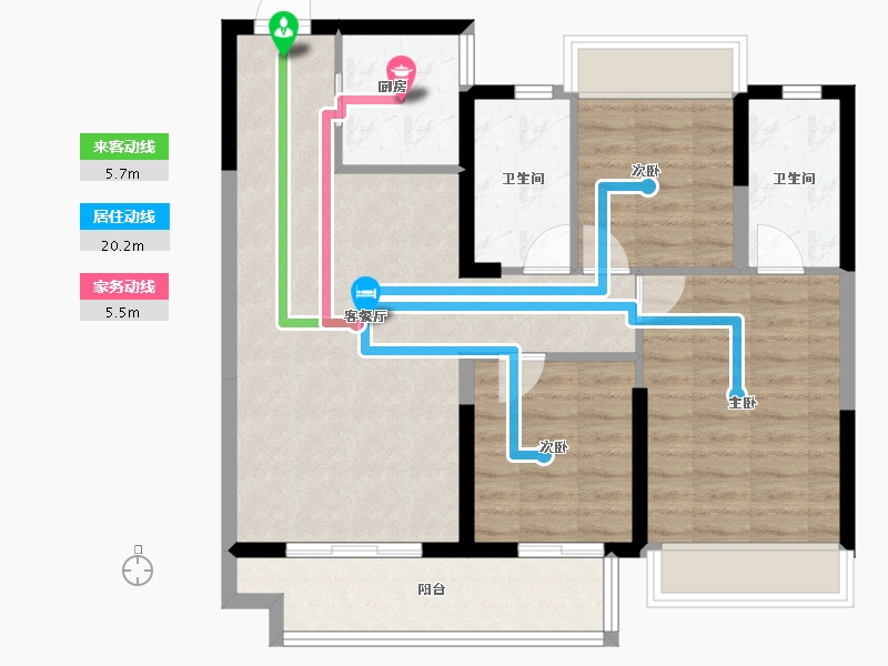 湖北省-十堰市-招商·兰溪谷-83.92-户型库-动静线