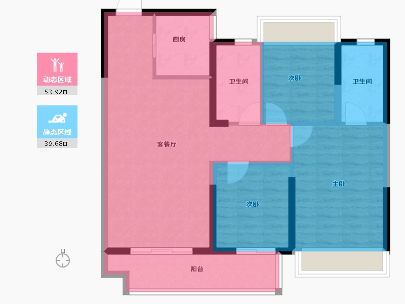 湖北省-十堰市-招商·兰溪谷-83.92-户型库-动静分区