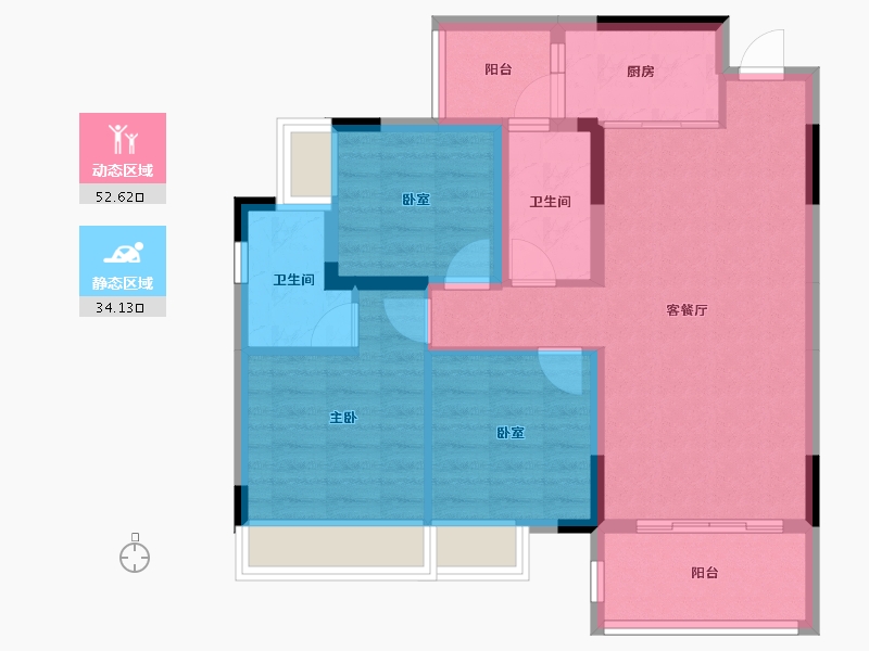 广西壮族自治区-桂林市-交投地产兴进锦城-77.00-户型库-动静分区