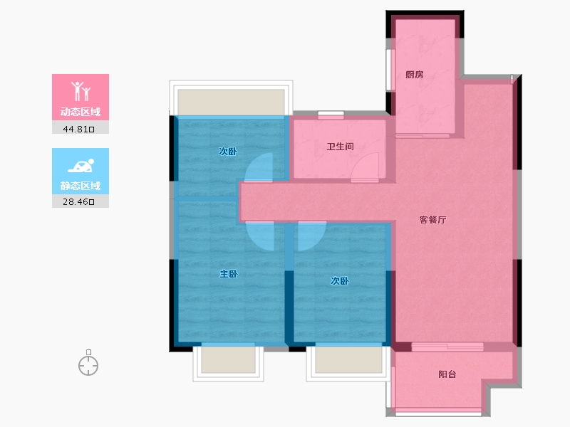 湖北省-十堰市-汉成国宾府-64.70-户型库-动静分区