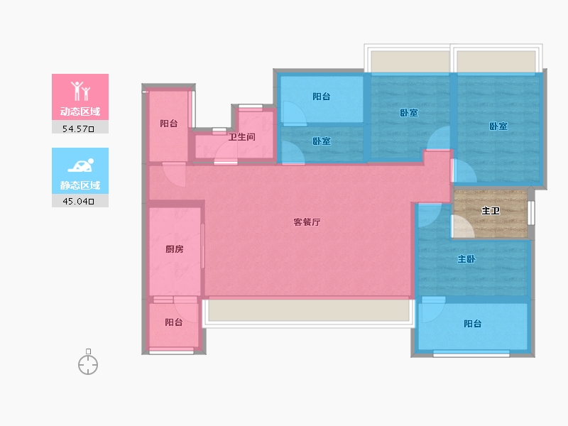 四川省-成都市-华熙528艺术村-91.89-户型库-动静分区