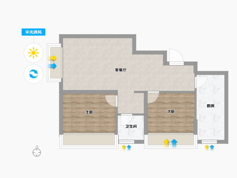 新疆维吾尔自治区-乌鲁木齐市-汇臻城·臻园-59.32-户型库-采光通风