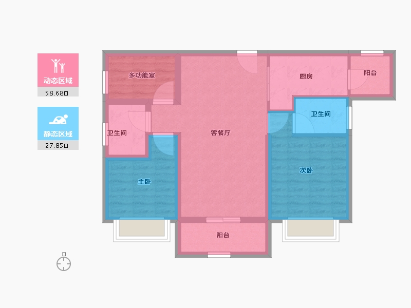 广东省-江门市-骏景湾领峰-76.68-户型库-动静分区