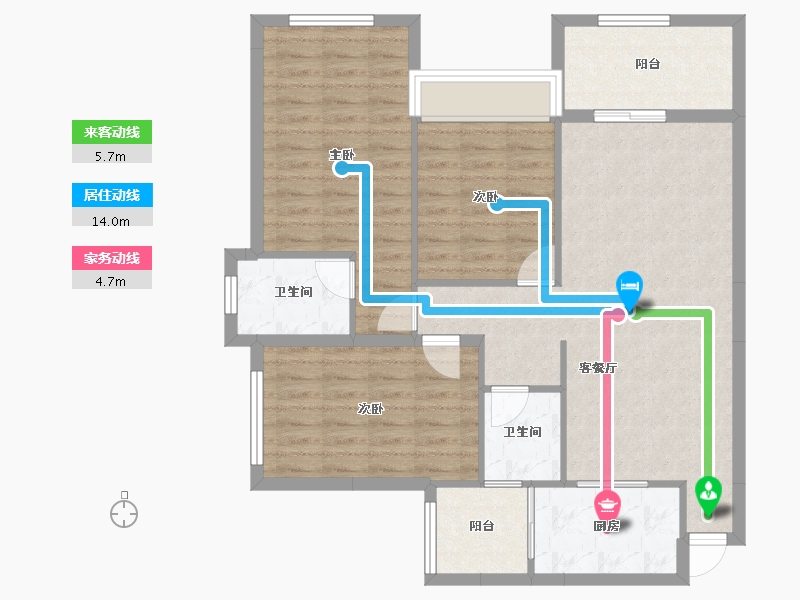 湖南省-郴州市-金麟府-95.09-户型库-动静线