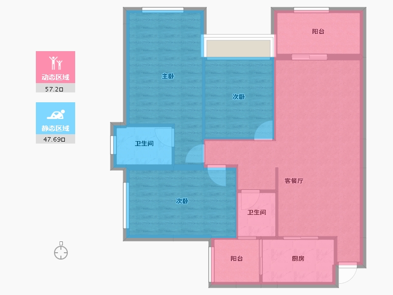 湖南省-郴州市-金麟府-95.09-户型库-动静分区