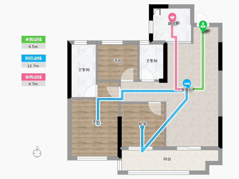 福建省-宁德市-金滩·云璟府-71.36-户型库-动静线