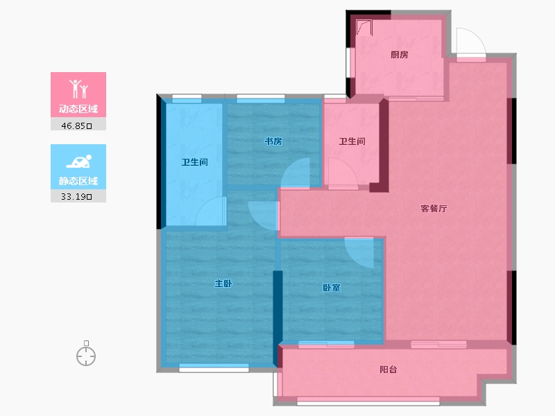 福建省-宁德市-金滩·云璟府-71.36-户型库-动静分区