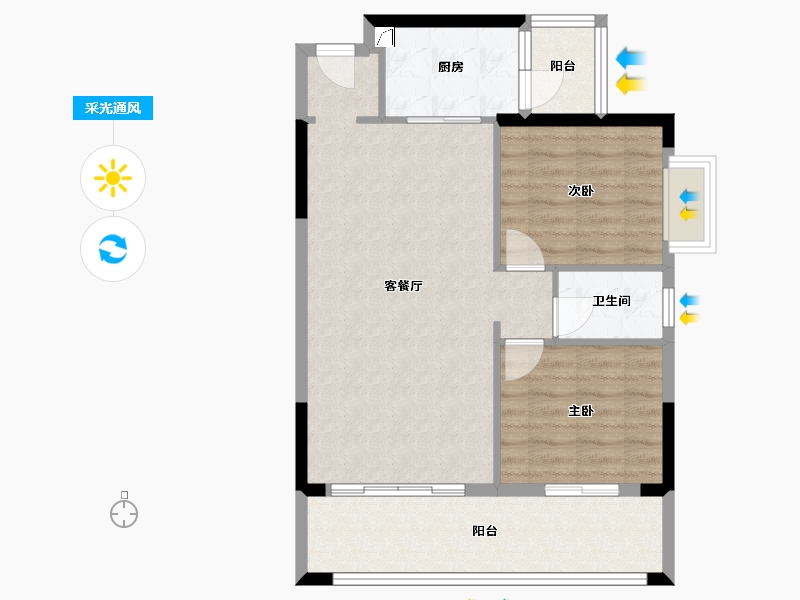 广东省-云浮市-东临国际-66.89-户型库-采光通风