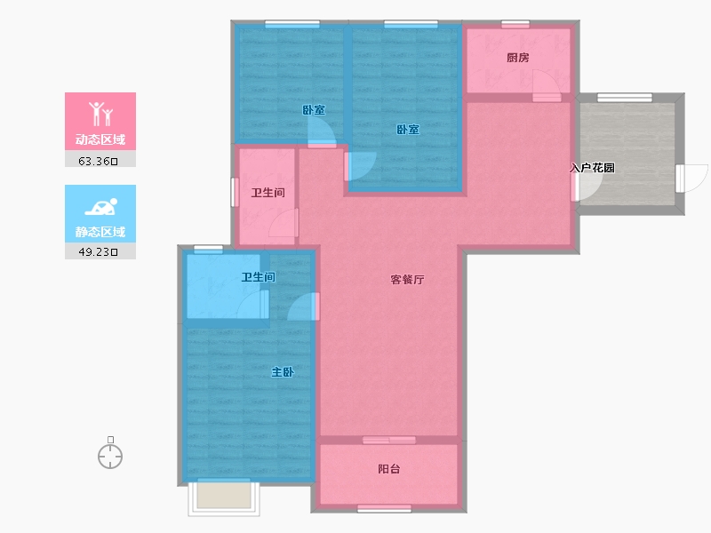 江苏省-镇江市-荔湾城-107.85-户型库-动静分区