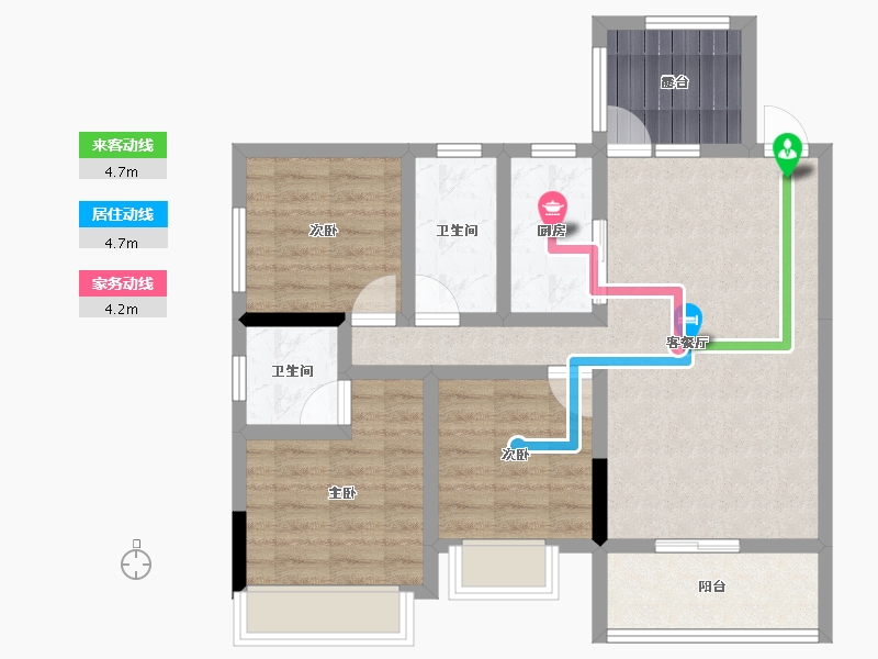 贵州省-安顺市-杨湖壹品-76.41-户型库-动静线