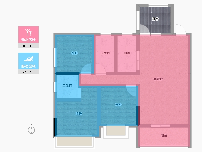 贵州省-安顺市-杨湖壹品-76.41-户型库-动静分区