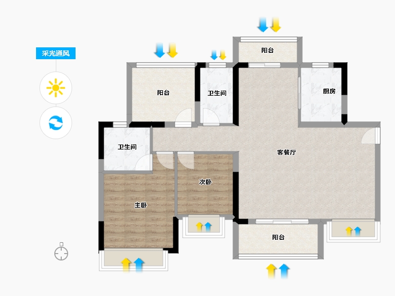 广东省-江门市-敏捷·云锦-91.19-户型库-采光通风