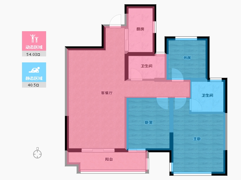 广西壮族自治区-柳州市-绿城杨柳郡-84.02-户型库-动静分区