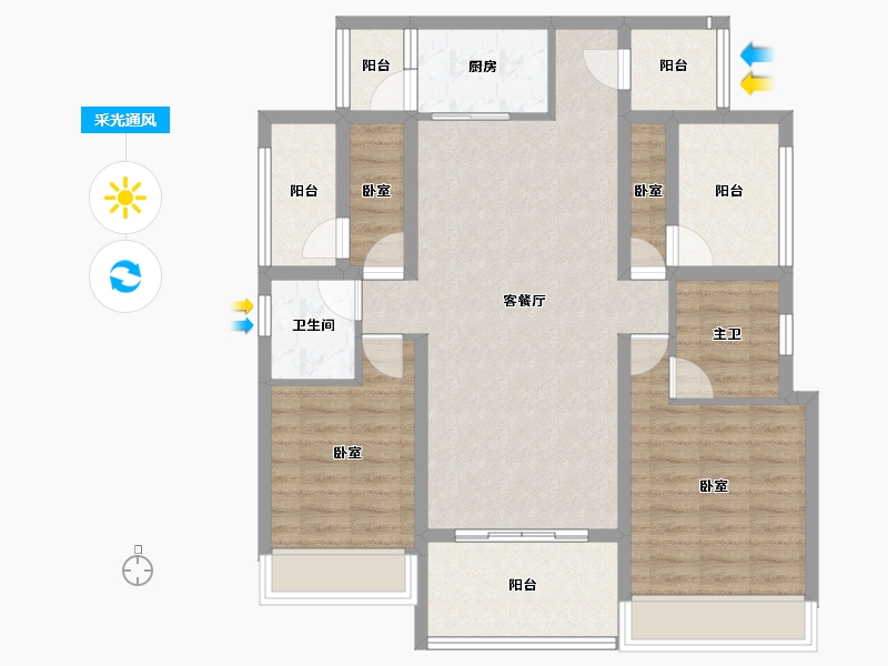 四川省-成都市-华熙528艺术村-95.51-户型库-采光通风