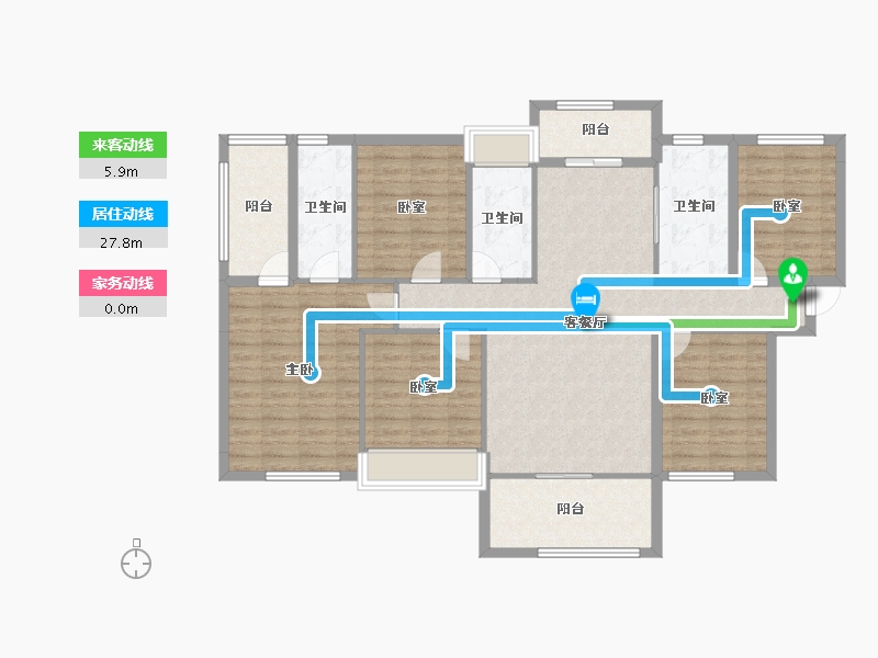 湖南省-郴州市-金麟府-128.66-户型库-动静线