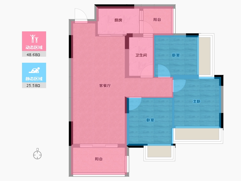 广西壮族自治区-桂林市-交投地产兴进锦城-65.95-户型库-动静分区