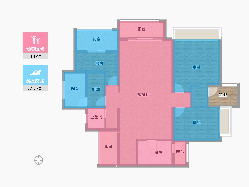 四川省-成都市-华熙528艺术村-113.18-户型库-动静分区