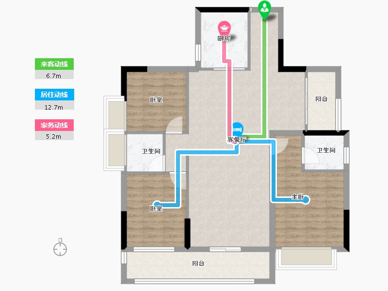 湖南省-郴州市-鑫盛仁城华府-98.75-户型库-动静线