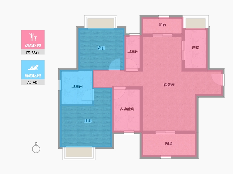 广东省-江门市-骏景湾领峰-86.82-户型库-动静分区