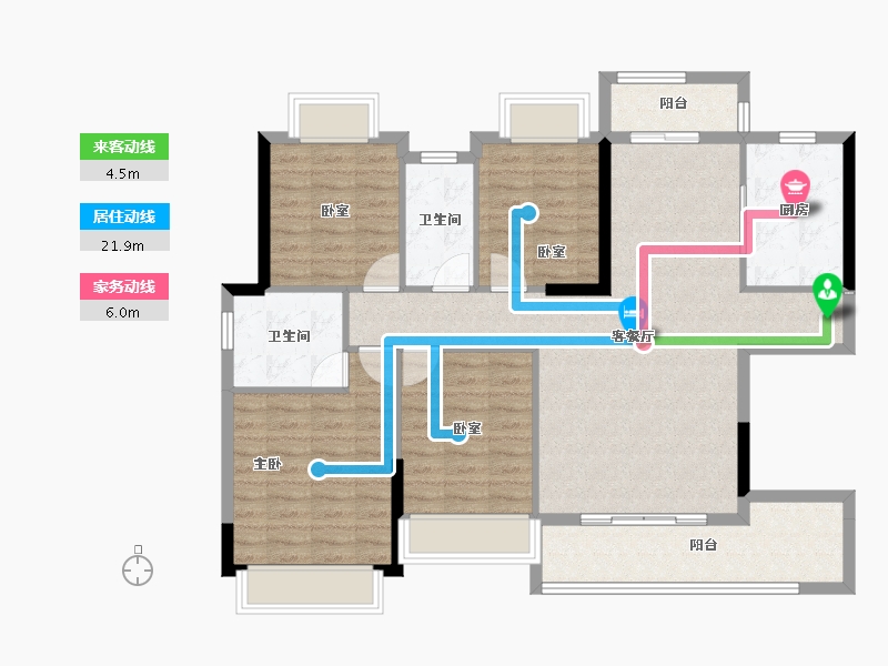 湖南省-郴州市-鑫盛仁城华府-107.91-户型库-动静线