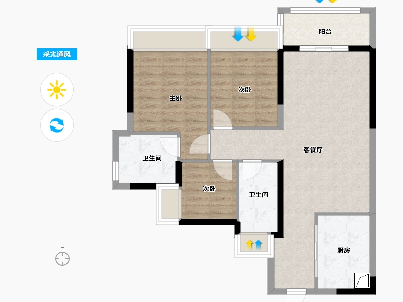 广东省-清远市-正寰·天和-82.40-户型库-采光通风