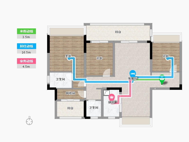 安徽省-阜阳市-国建公园里-105.00-户型库-动静线