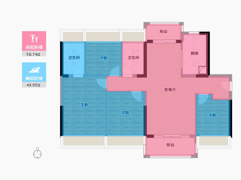 广东省-清远市-正寰·天和-97.11-户型库-动静分区