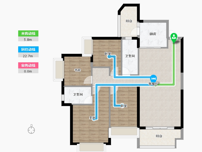 广东省-江门市-江门恒大悦珑湾-108.83-户型库-动静线