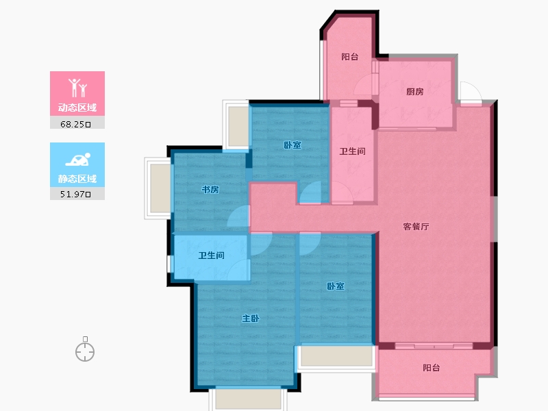 广东省-江门市-江门恒大悦珑湾-108.83-户型库-动静分区