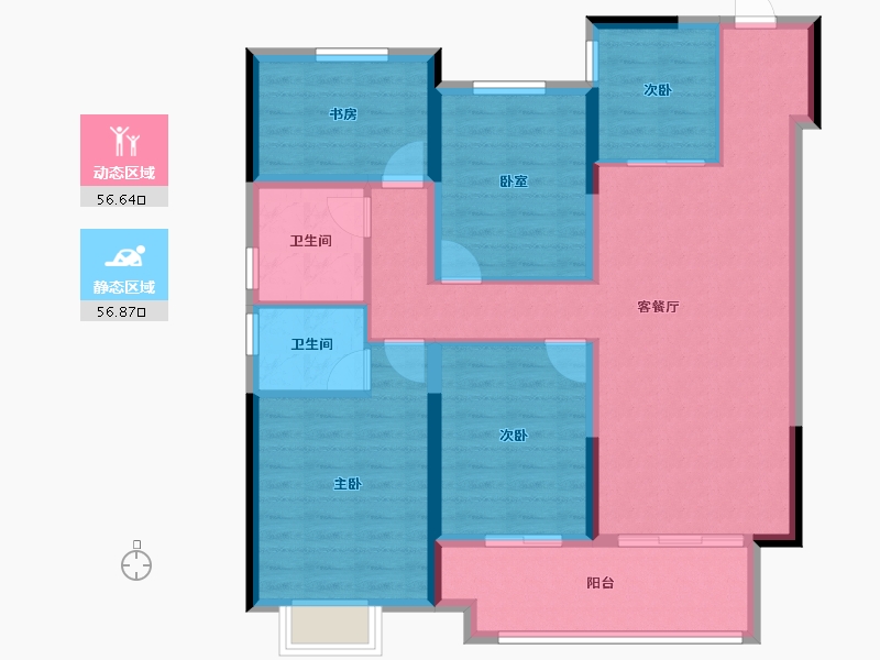 安徽省-阜阳市-金科奥园江山城-101.60-户型库-动静分区