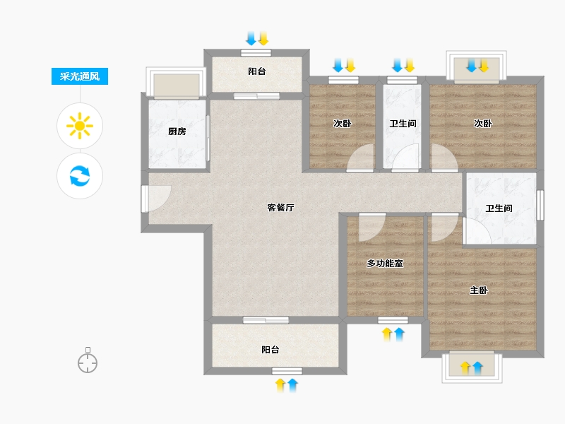 广东省-江门市-骏景湾领峰-97.73-户型库-采光通风