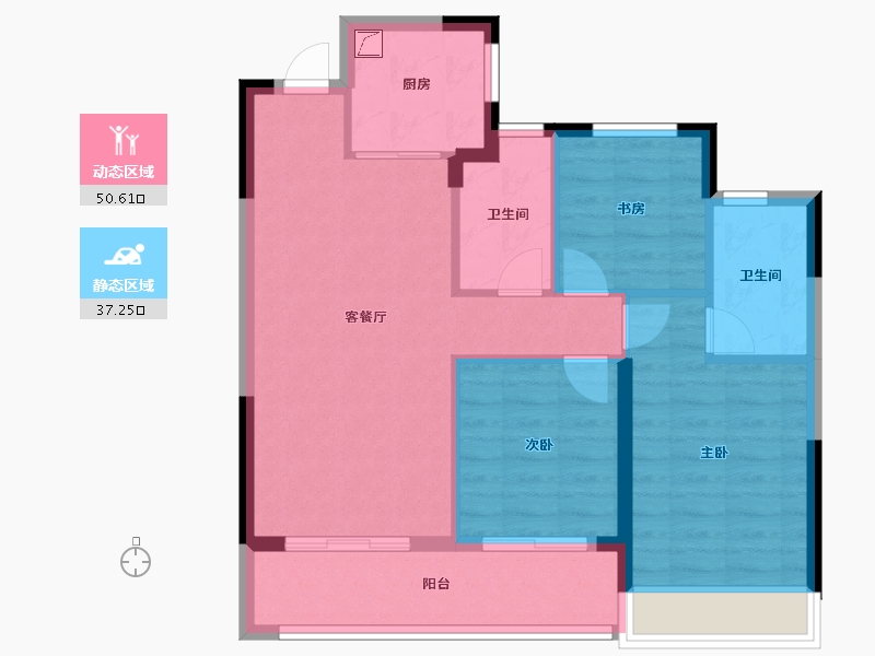 浙江省-丽水市-桂语兰庭-78.99-户型库-动静分区