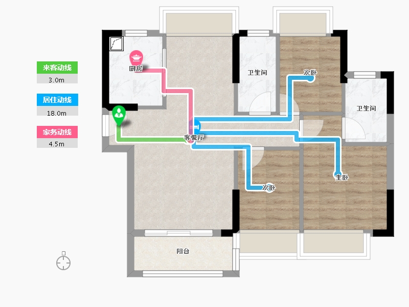 广东省-清远市-弘景嘉园-67.53-户型库-动静线