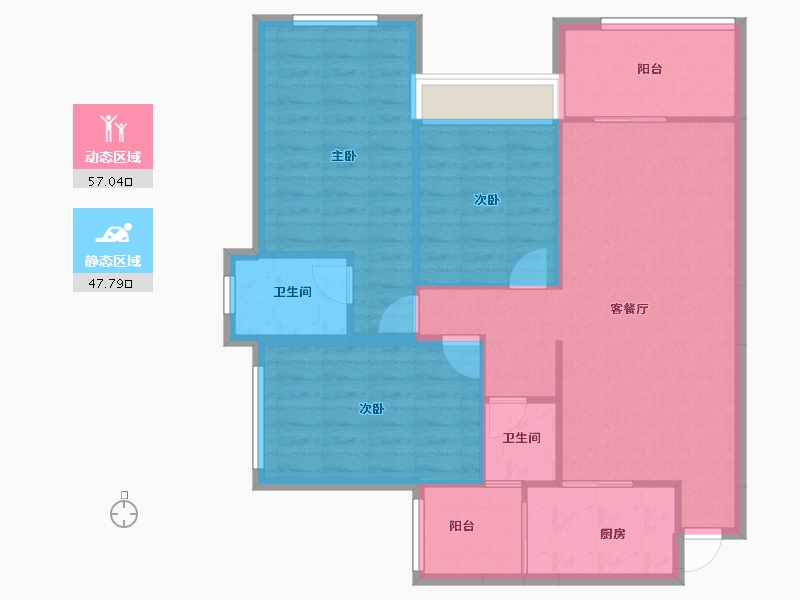 湖南省-郴州市-金麟府-95.29-户型库-动静分区