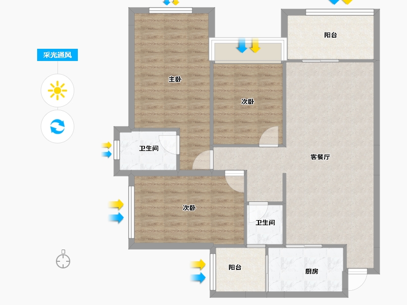 湖南省-郴州市-金麟府-95.29-户型库-采光通风