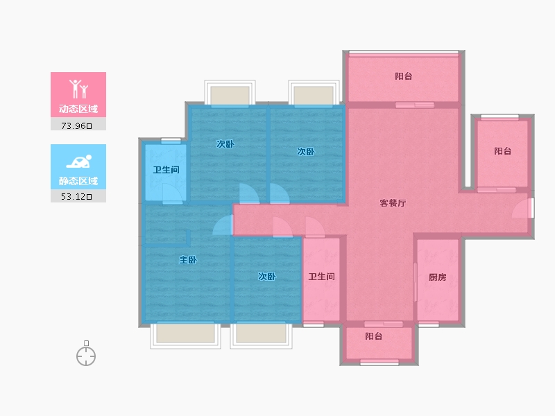 广西壮族自治区-南宁市-万丰新新传奇-98.00-户型库-动静分区