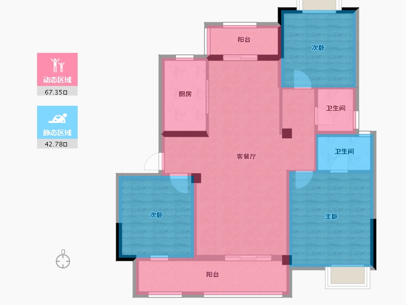 湖北省-武汉市-武汉中国健康谷-98.29-户型库-动静分区